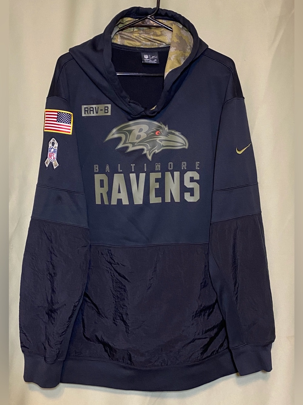 Baltimore Ravens 2020 Nike Authentic Salute to Service Hoodie NFL Sideline 3XL